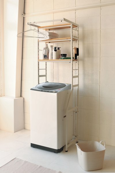 画像1: 収納　キッチン・洗濯機　伸縮ラック (1)