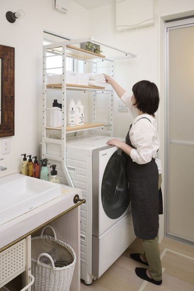 画像2: 収納　キッチン・洗濯機　伸縮ラック (2)