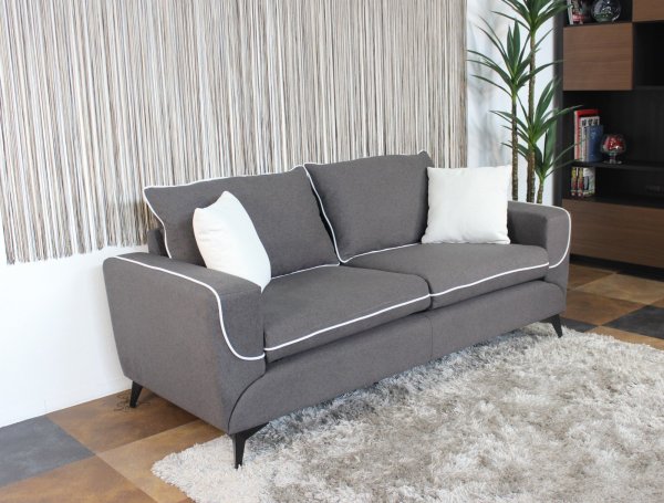 画像1: ソファ　３人掛け　ボヌール　ダークグレー (1)