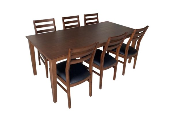 画像1: ダイニング７点セット　ハート　ブラウン (1)