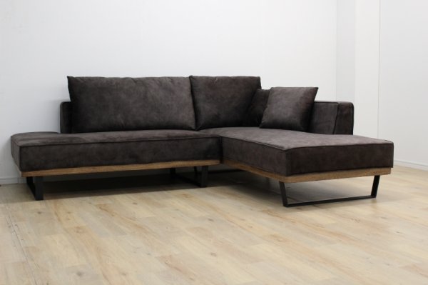 画像2: ソファ　コモド　L型　カウチソファ　グレー・ブラウン (2)