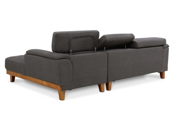 画像8: カウチソファ２４０cm　エルダ　グレー・チャコールグレー　硬め (8)