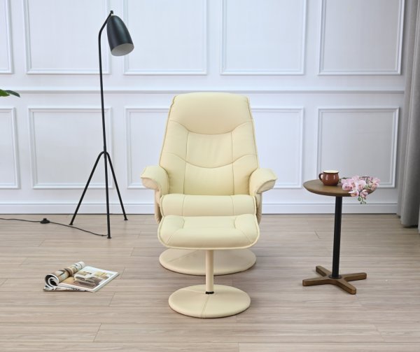 画像1: パーソナルチェア　リーフ　アイボリー (1)