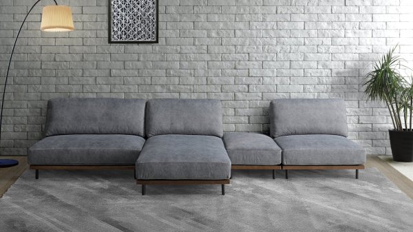 画像5: ソファ　１.５人掛け・２人掛け・カウチソファ・スツール　リコッタ　アイボリー・ダークグレー (5)